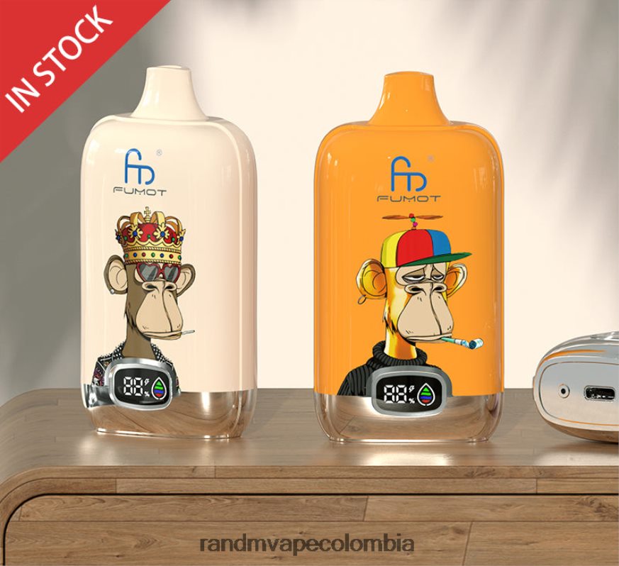 RandM Disposable Vape Puffs - Fumot Original RandM Digital Box Dispositivo de vapeo con pantalla de líquido y batería 12000 Fresa plátano PRN4D46
