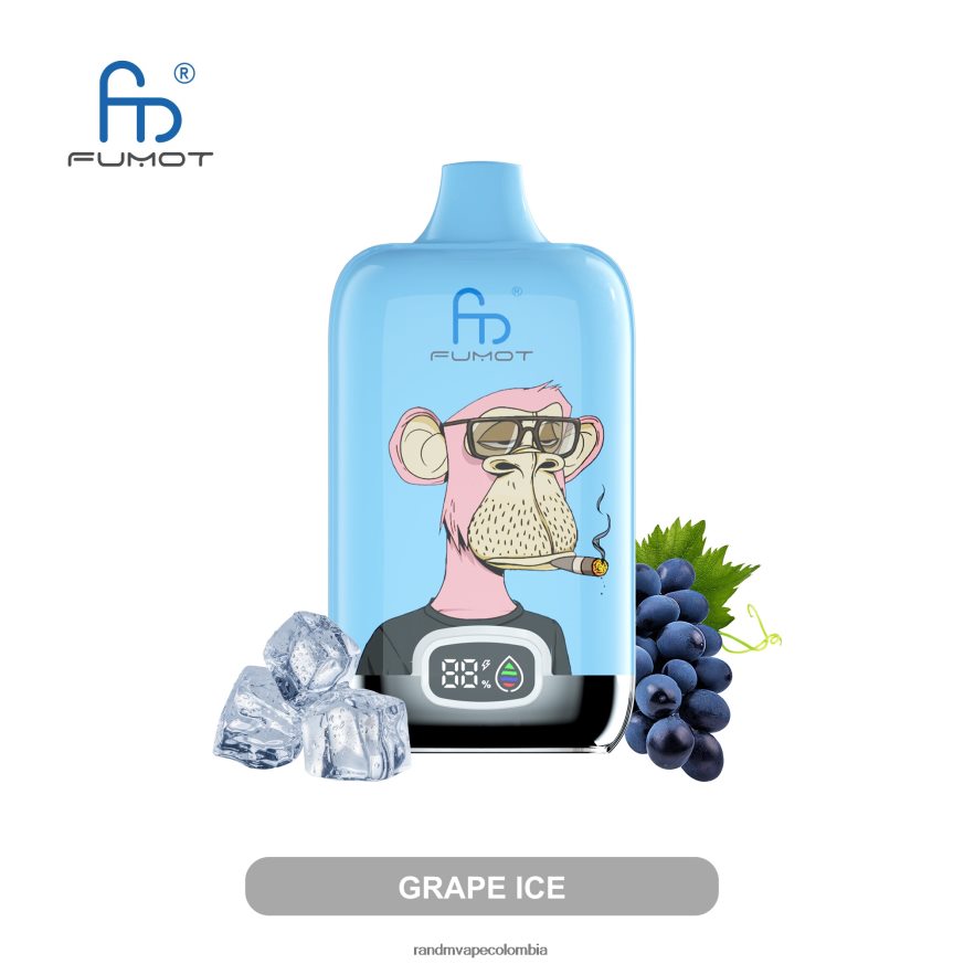 RandM Vape Bogotá - Fumot Original RandM Digital Box Dispositivo de vapeo con pantalla de líquido y batería 12000 mango en hielo PRN4D412