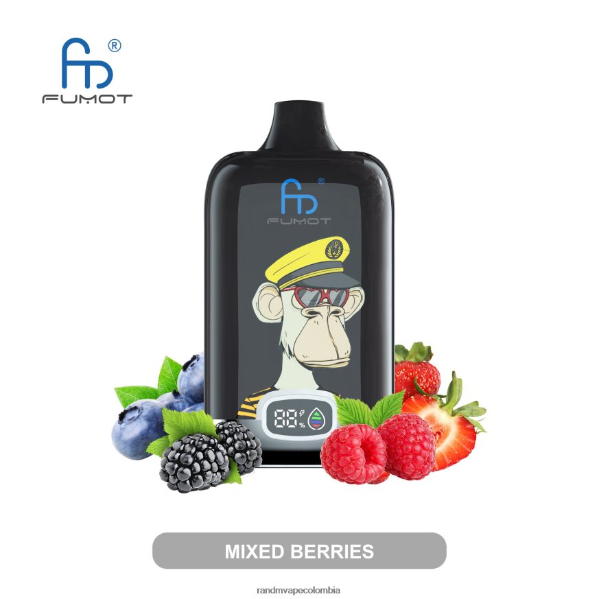 RandM Vape Bogotá - Fumot Original RandM Digital Box Dispositivo de vapeo con pantalla de líquido y batería 12000 mango en hielo PRN4D412