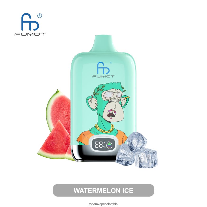 RandM Vape Colombia - Fumot Original RandM Digital Box Dispositivo de vapeo con pantalla de líquido y batería 12000 menta fresca PRN4D41