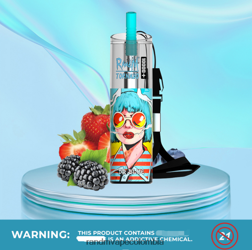 RandM Disposable Vape Puffs - RandM Tornado Dispositivo vapeador con control de flujo de aire 10000 plus 1 ud. hielo de uva PRN4D476