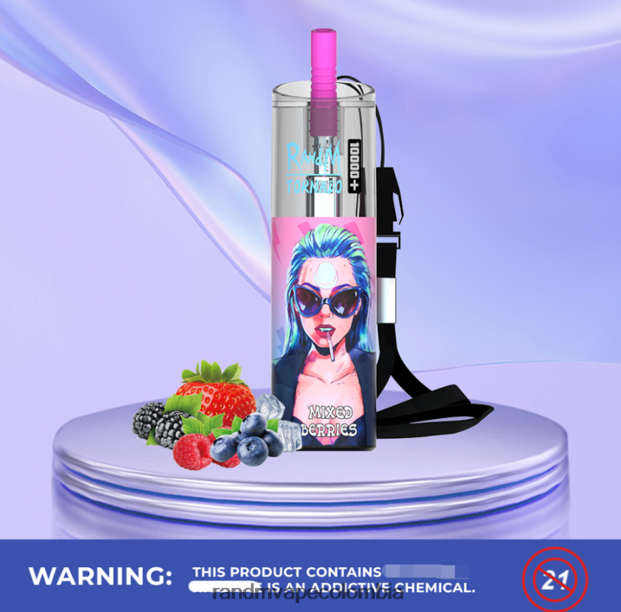 RandM Disposable Vape Puffs - RandM Tornado Dispositivo vapeador con control de flujo de aire 10000 plus 1 ud. hielo de uva PRN4D476