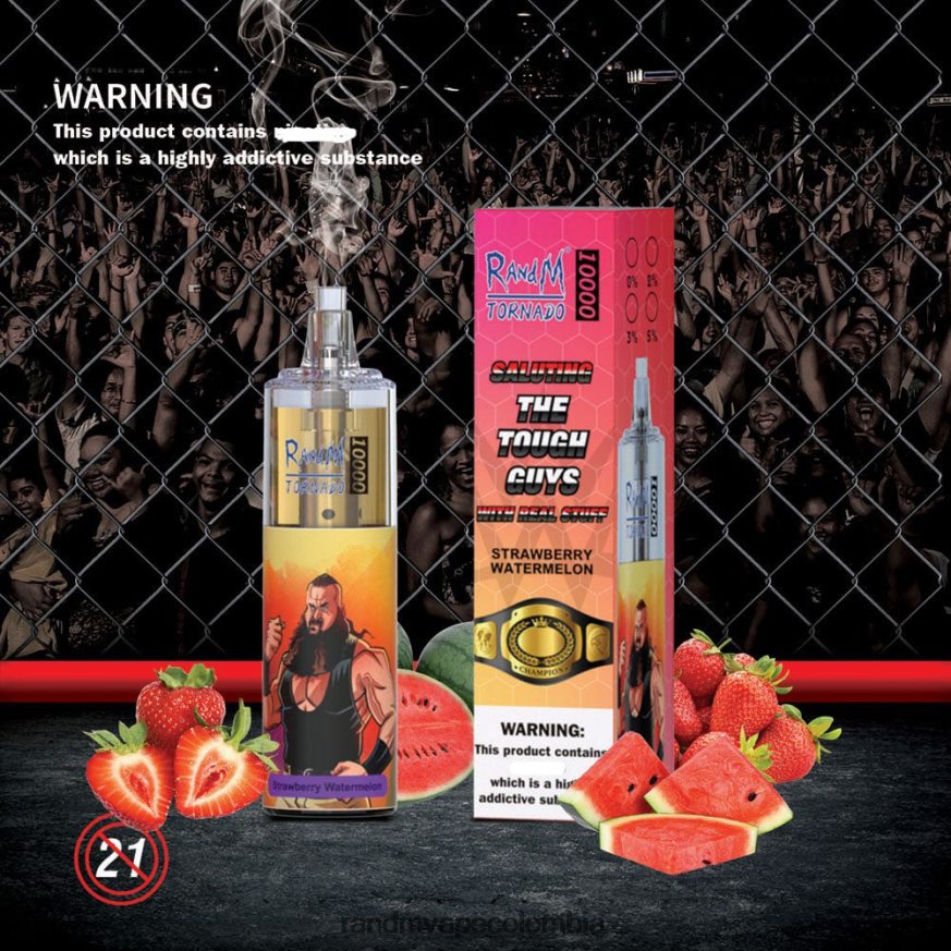 RandM Disposable Vape Puffs - RandM Tornado Dispositivo vapeador con control de flujo de aire 10000 1 ud. caramelo arcoiris PRN4D4116