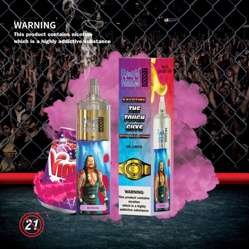 RandM Disposable Vape Puffs - RandM Tornado Dispositivo vapeador con control de flujo de aire 10000 1 ud. caramelo arcoiris PRN4D4116