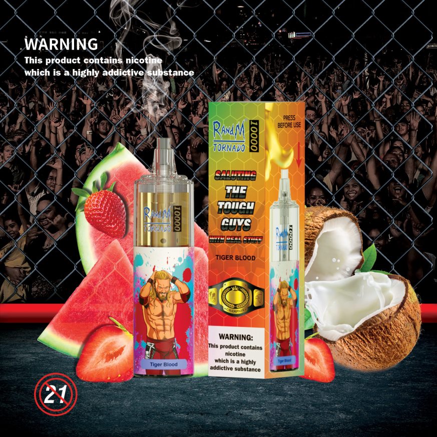 RandM Disposable Vape Puffs - RandM Tornado Dispositivo vapeador con control de flujo de aire 10000 1 ud. caramelo arcoiris PRN4D4116