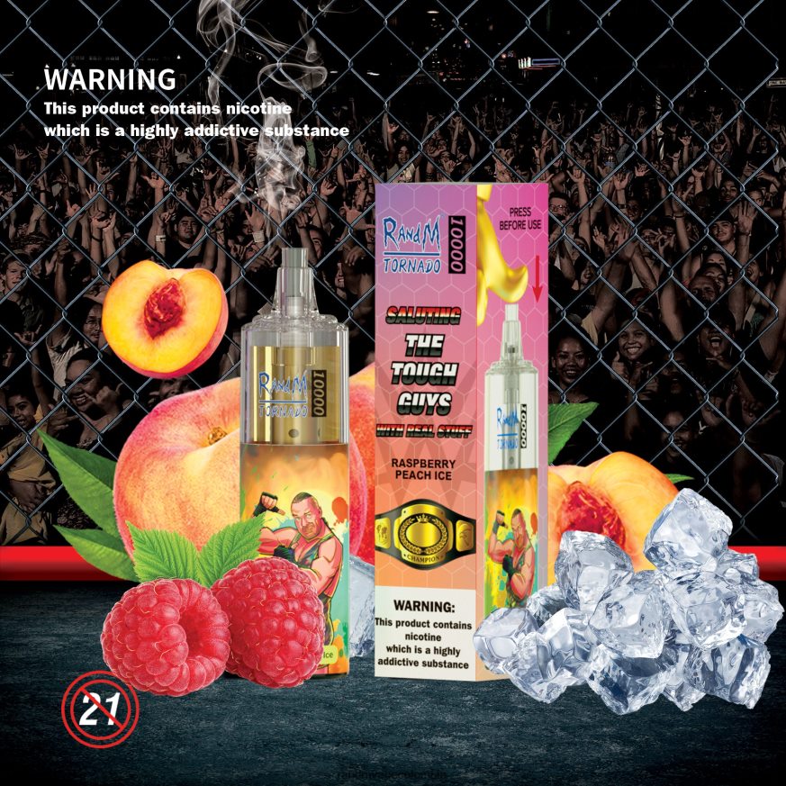 RandM Disposable Vape Puffs - RandM Tornado Dispositivo vapeador con control de flujo de aire 10000 1 ud. caramelo arcoiris PRN4D4116