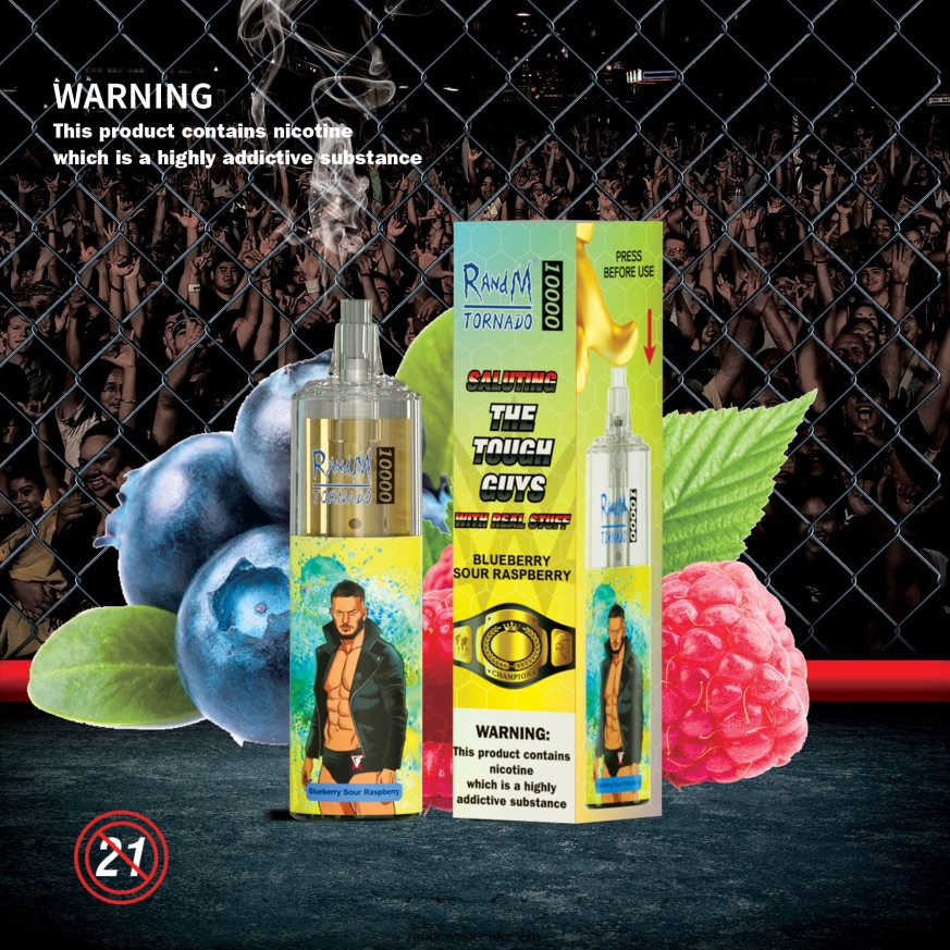 RandM Disposable Vape Puffs - RandM Tornado Dispositivo vapeador con control de flujo de aire 10000 1 ud. caramelo arcoiris PRN4D4116