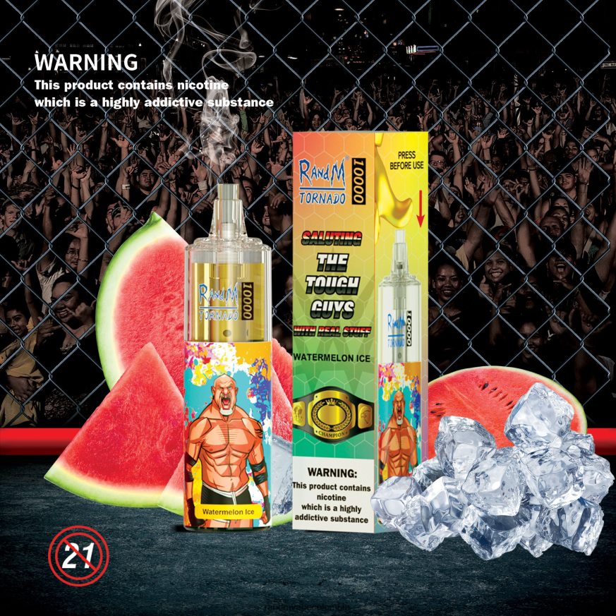 RandM Disposable Vape Puffs - RandM Tornado Dispositivo vapeador con control de flujo de aire 10000 1 ud. caramelo arcoiris PRN4D4116