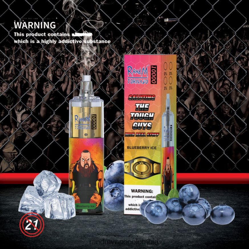 RandM Disposable Vape Puffs - RandM Tornado Dispositivo vapeador con control de flujo de aire 10000 1 ud. caramelo arcoiris PRN4D4116