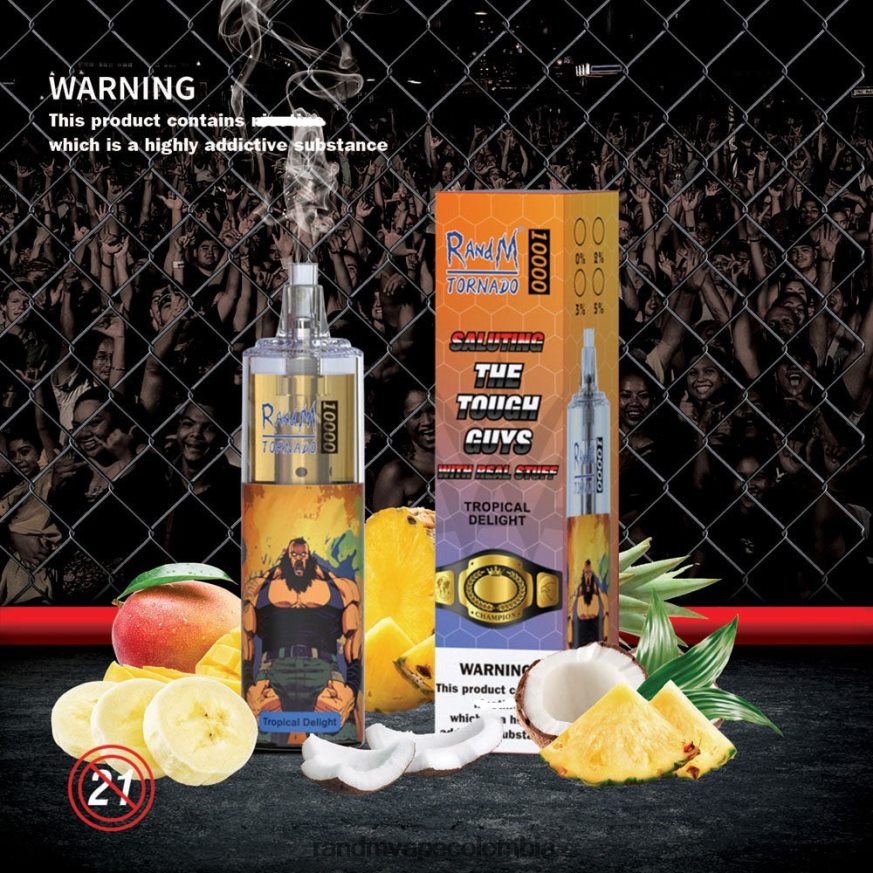 RandM Tornado - RandM Tornado Dispositivo vapeador con control de flujo de aire 10000 1 ud. mango maracuyá PRN4D4117