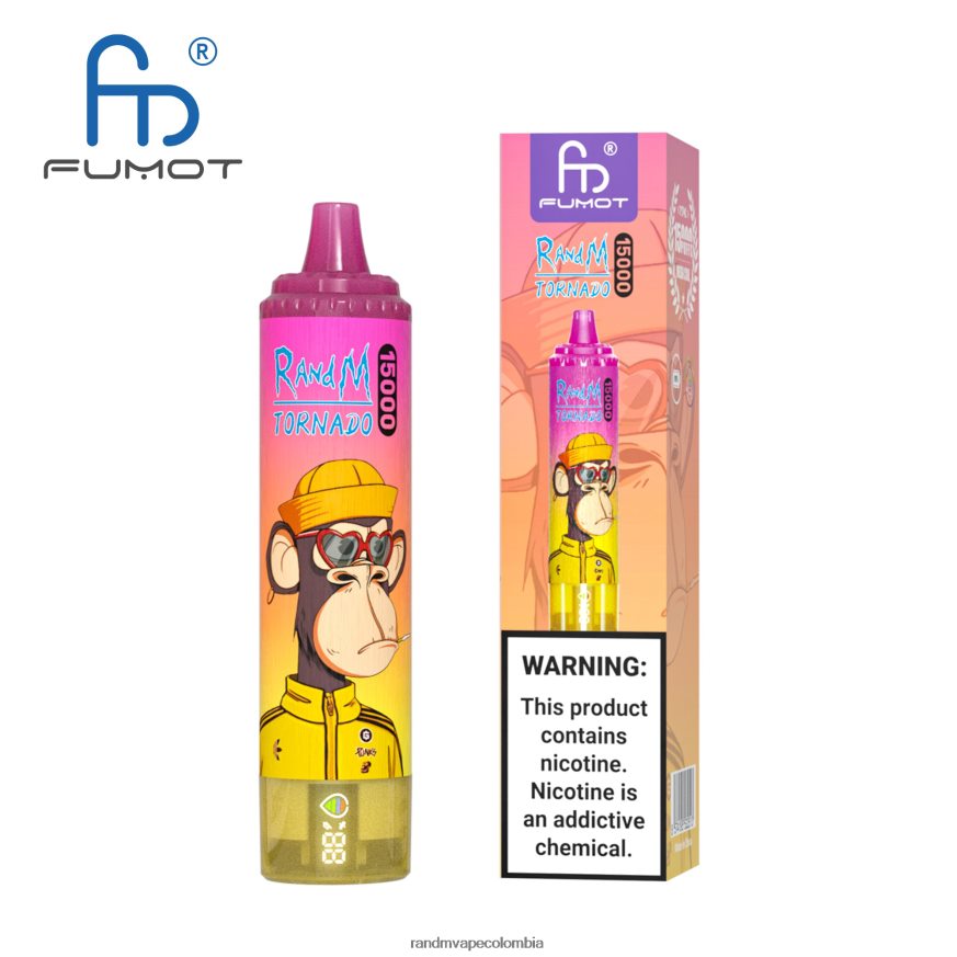 RandM Disposable Vape Puffs - Fumot RandM Tornado Dispositivo vape 15000 con batería y pantalla ejuice versión 1 vimto PRN4D426