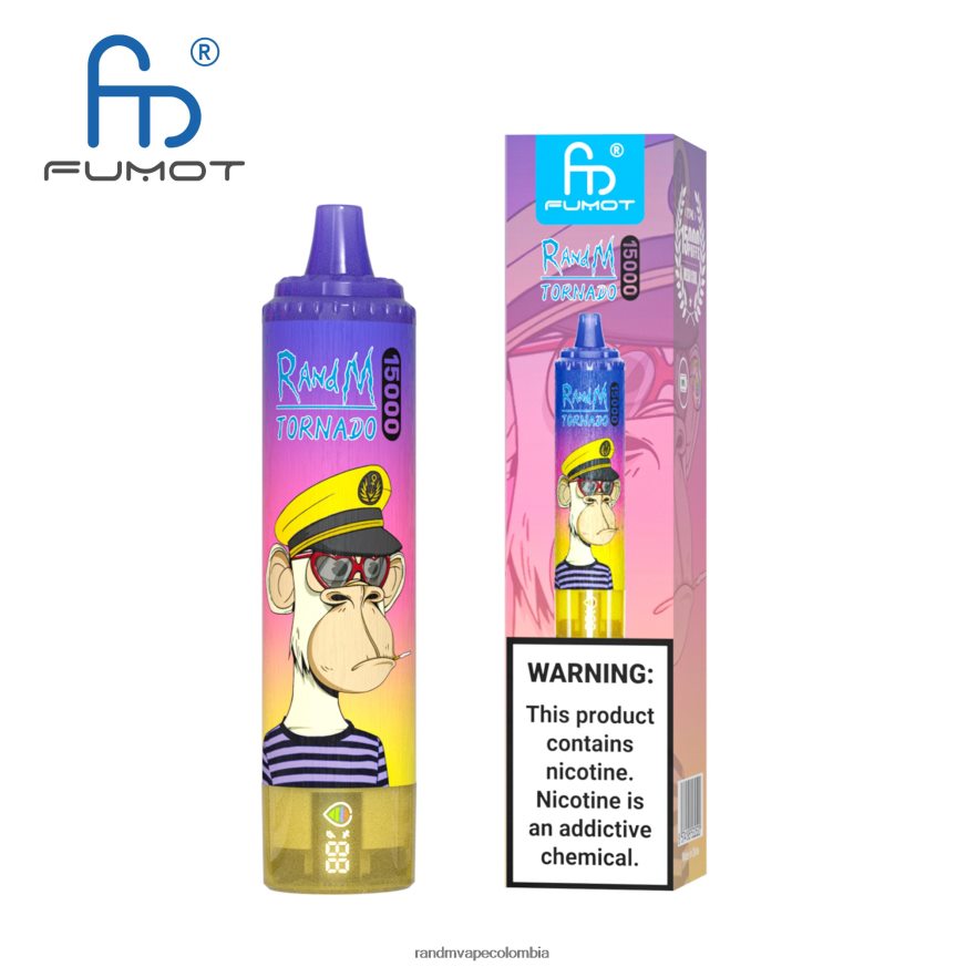 RandM Disposable Vape Puffs - Fumot RandM Tornado Dispositivo vape 15000 con batería y pantalla ejuice versión 1 vimto PRN4D426