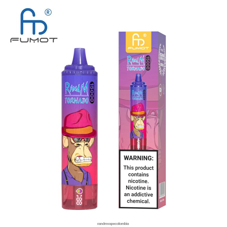 RandM Disposable Vape Puffs - Fumot RandM Tornado Dispositivo vape 15000 con batería y pantalla ejuice versión 1 vimto PRN4D426