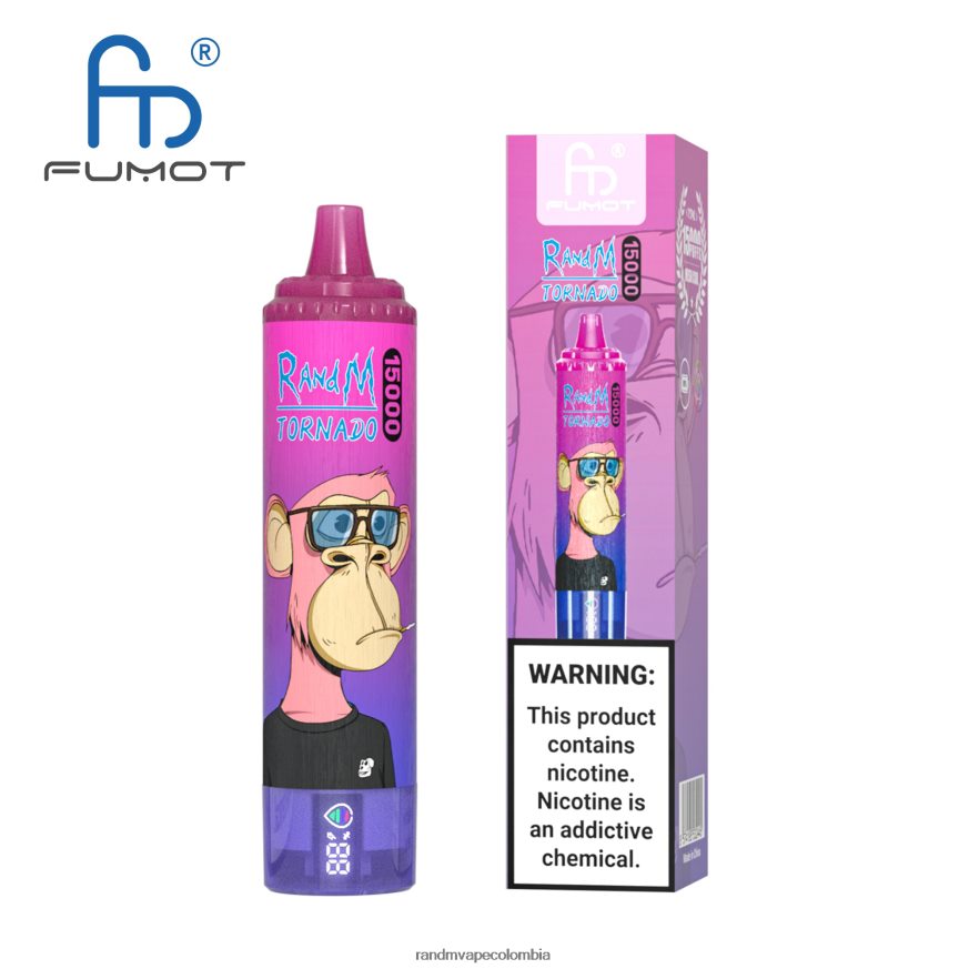 RandM Disposable Vape Puffs - Fumot RandM Tornado Dispositivo vape 15000 con batería y pantalla ejuice versión 1 vimto PRN4D426