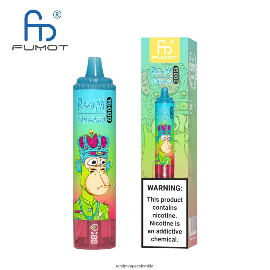 RandM Disposable Vape Puffs - Fumot RandM Tornado Dispositivo vape 15000 con batería y pantalla ejuice versión 1 vimto PRN4D426