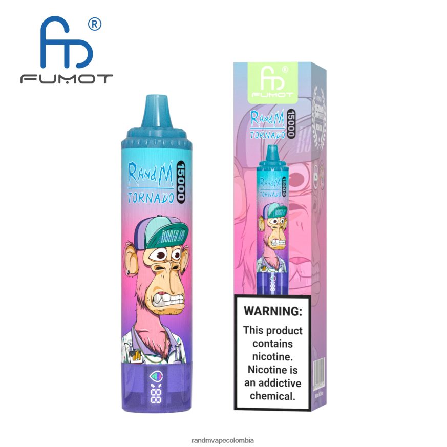 RandM Disposable Vape Puffs - Fumot RandM Tornado Dispositivo vape 15000 con batería y pantalla ejuice versión 1 vimto PRN4D426