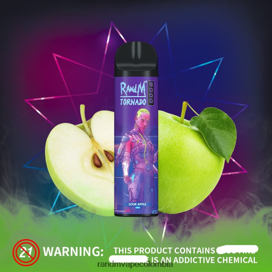 RandM Disposable Vape Puffs - RandM Tornado Dispositivo vapeador con control de flujo de aire 8000 1 ud. hielo de granada PRN4D4246