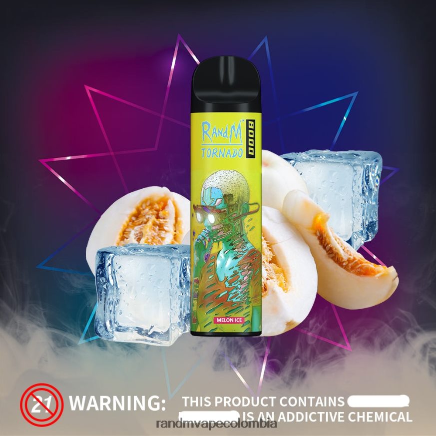 RandM Disposable Vape Puffs - RandM Tornado Dispositivo vapeador con control de flujo de aire 8000 1 ud. hielo de granada PRN4D4246