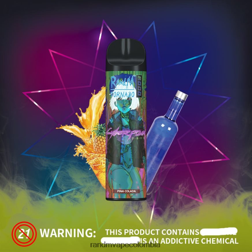 RandM Disposable Vape Puffs - RandM Tornado Dispositivo vapeador con control de flujo de aire 8000 1 ud. hielo de granada PRN4D4246