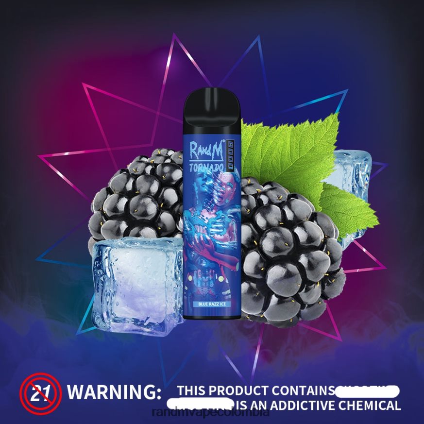 RandM Disposable Vape Puffs - RandM Tornado Dispositivo vapeador con control de flujo de aire 8000 1 ud. hielo de granada PRN4D4246