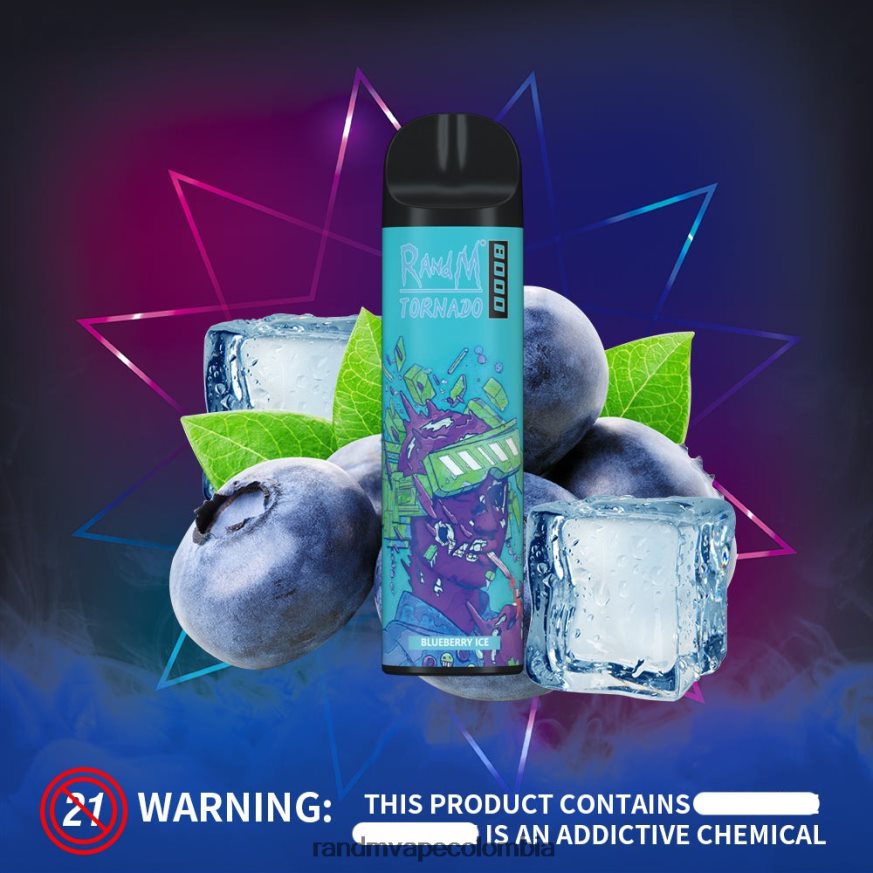 RandM Disposable Vape Puffs - RandM Tornado Dispositivo vapeador con control de flujo de aire 8000 1 ud. hielo de granada PRN4D4246