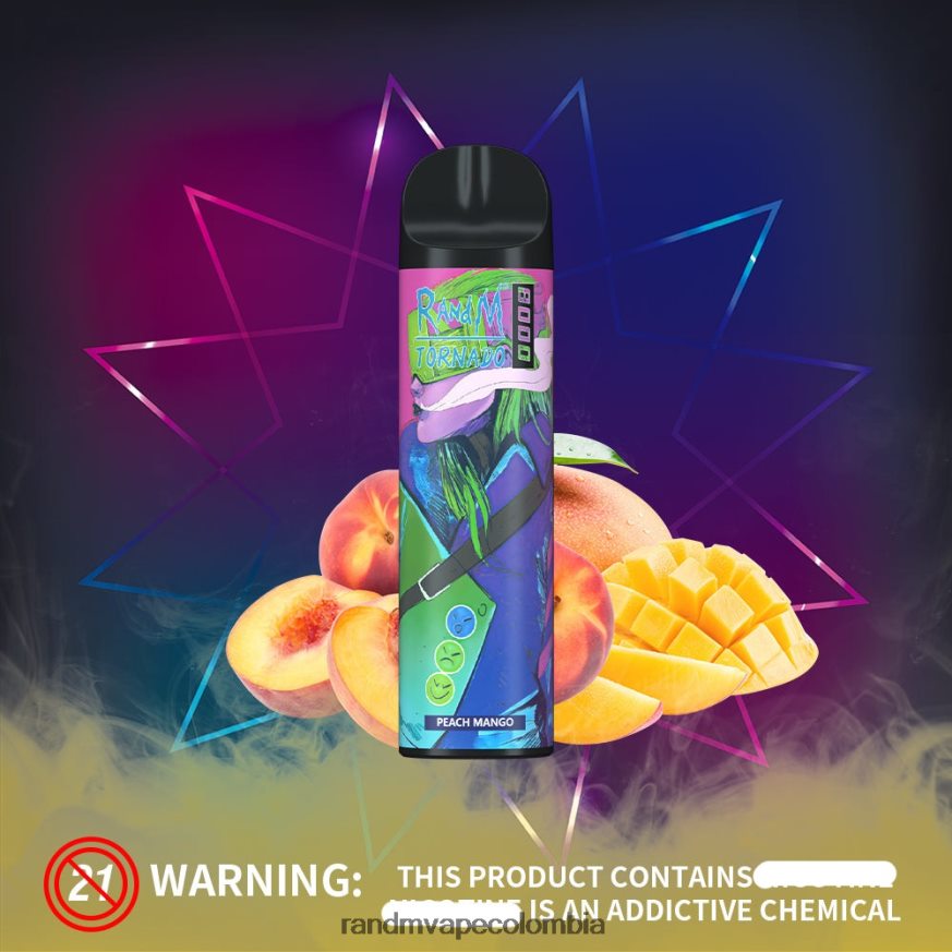 RandM Tornado Colombia - RandM Tornado Dispositivo vapeador con control de flujo de aire 8000 1 ud. naranja uva PRN4D4243