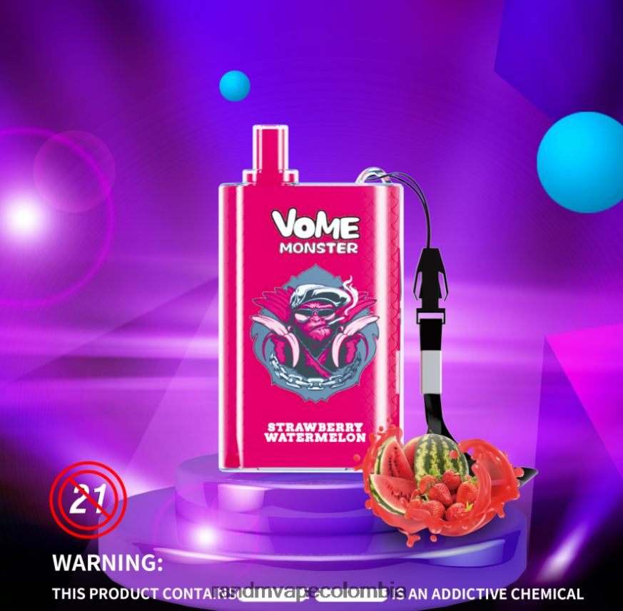 RandM Tornado - RandM Vome Monster Dispositivo vape pod con control de flujo de aire 10000 1 pieza hielo exuberante PRN4D4277