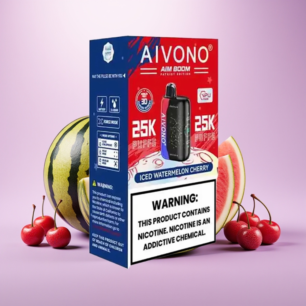 Aivono AIM BOOM 25000 Puffs Desechable Sandía Cereza Helada – 28ml, Tipo-C, 650mAh