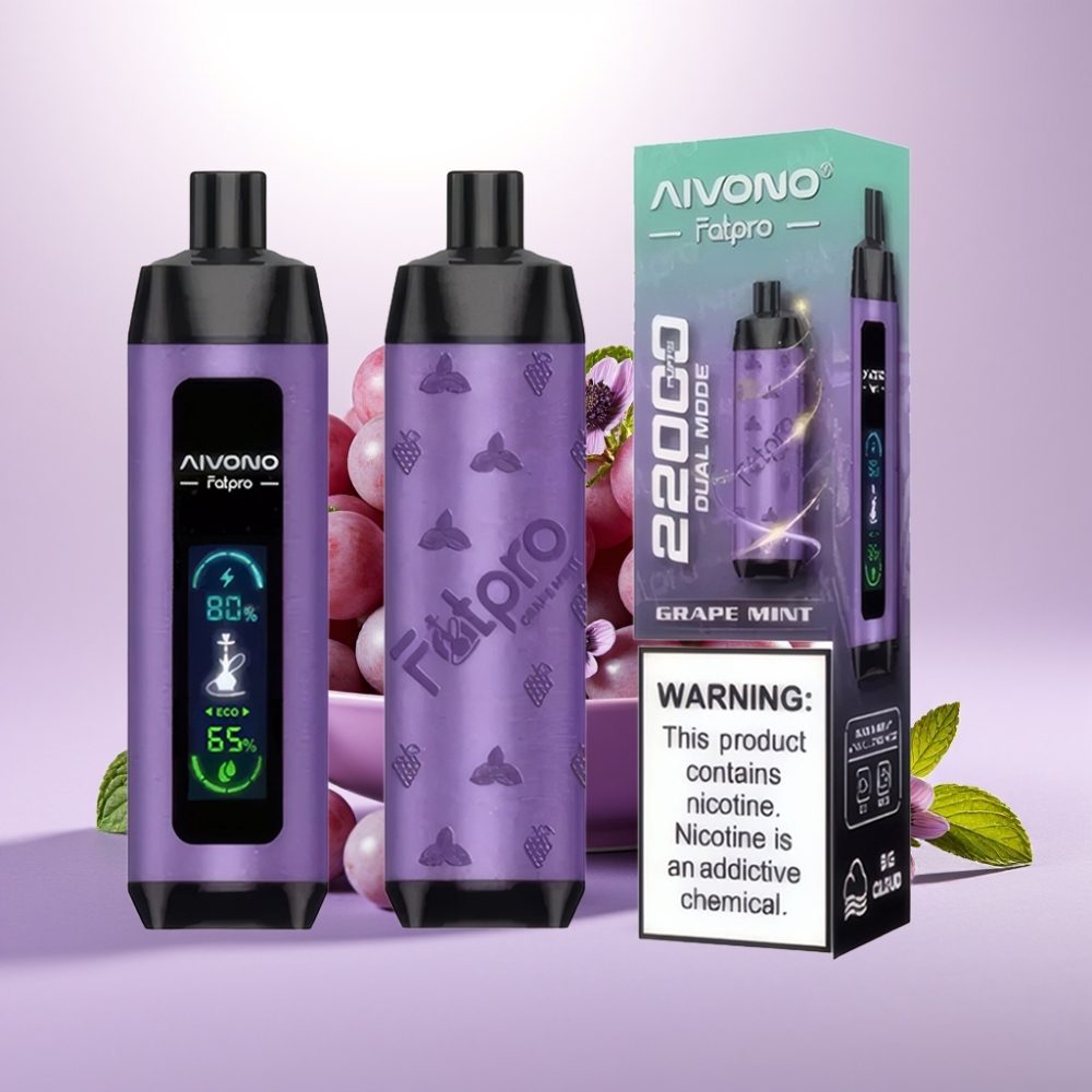 Aivono AIM FATPRO 22000 Puffs Vape Desechable Uva Menta 28ml Recargable 600mAh