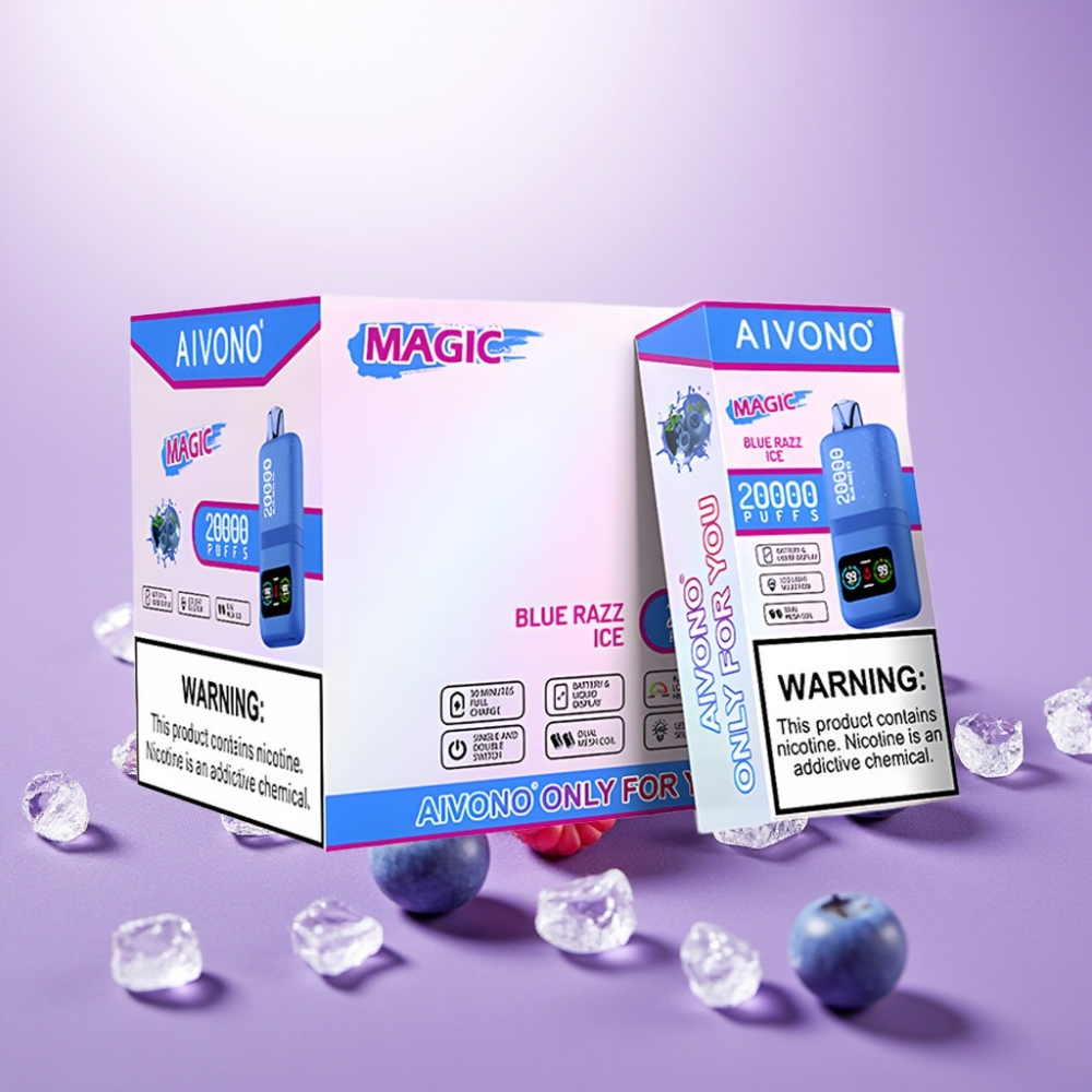 Aivono AIM MAGIC 20000 Puffs Vape Desechable Frambuesa Azul Helada con Pantalla LCD y Recargable Type-C