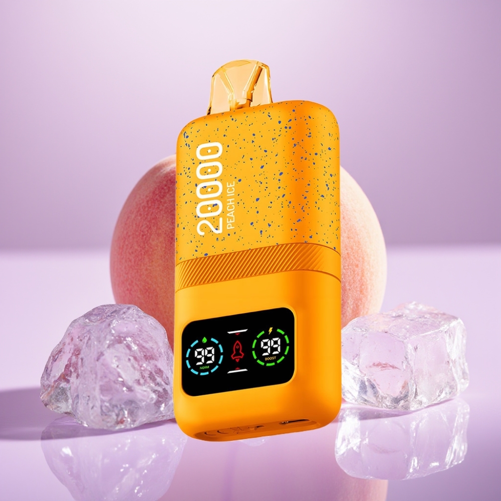 Aivono AIM MAGIC 20000 Puffs Vape Desechable Melocotón Hielo, 26ml, Recargable Tipo-C, Pantalla LCD