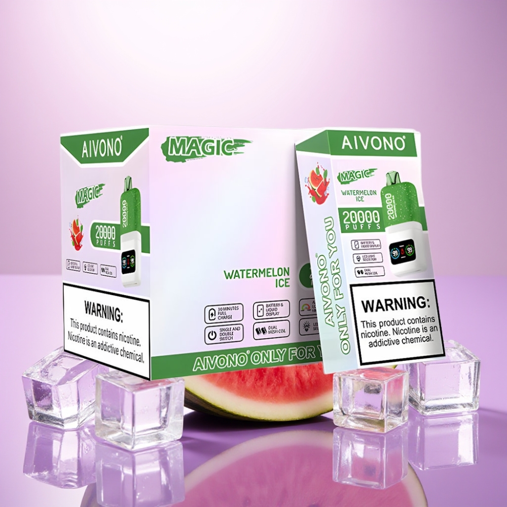 Aivono AIM MAGIC 20000 Puffs Vape Desechable Sandía Helada con Pantalla LCD y Recargable Tipo-C
