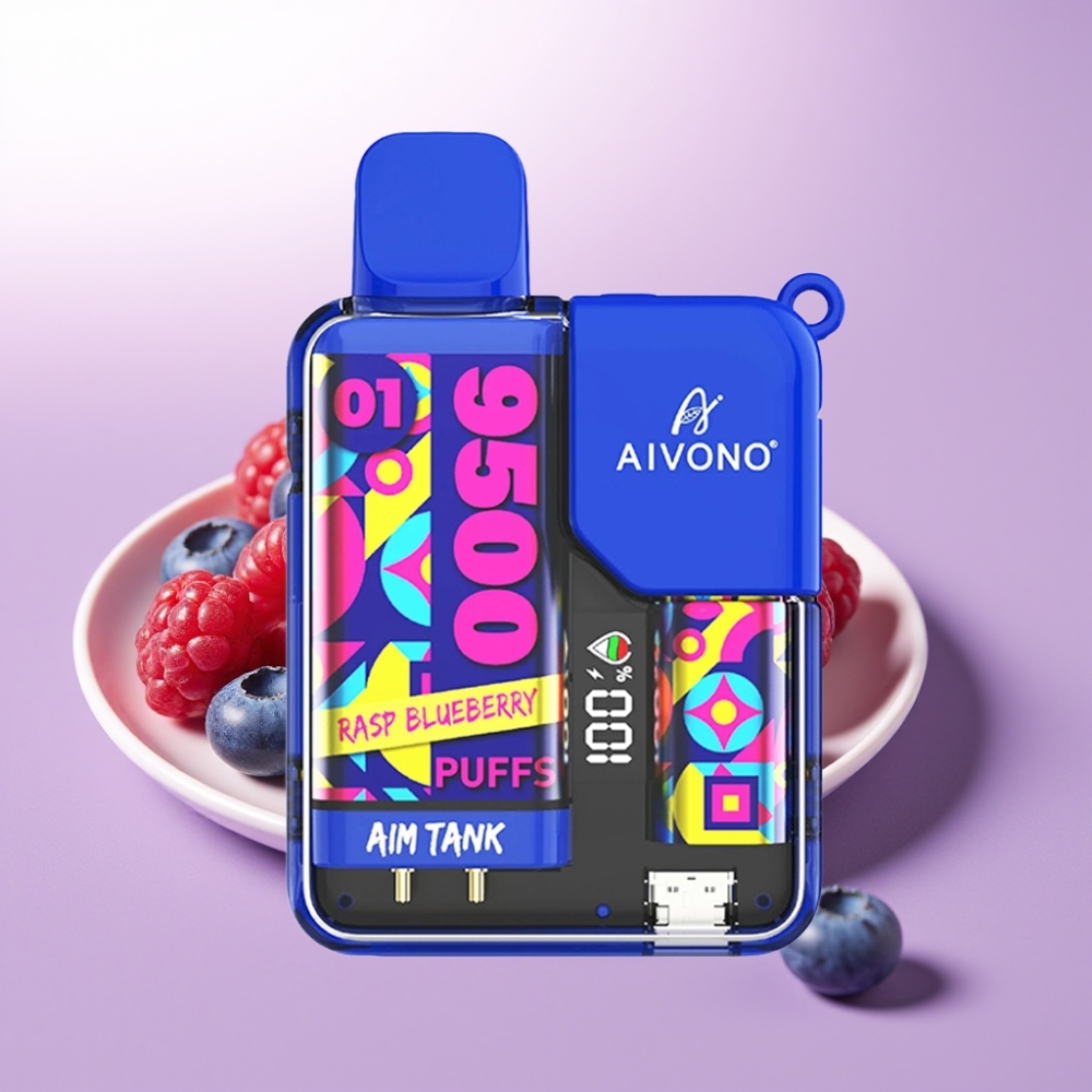 Aivono AIM-TANK 9500 Puffs Disposable Vape Frambuesa Arándano 18ml 650mAh LCD