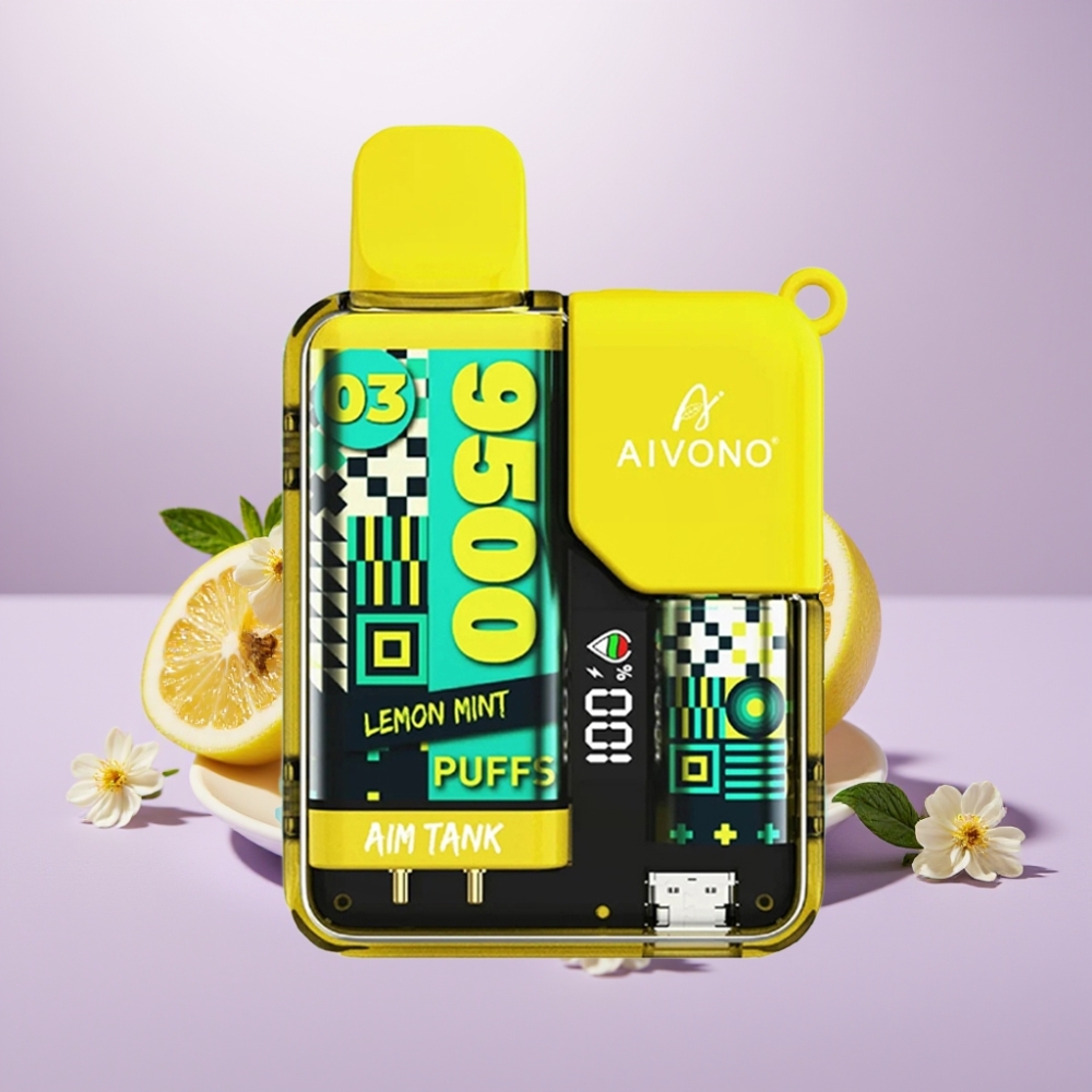 Aivono AIM-TANK 9500 Puffs Limón Menta 18ml 650mAh LCD 1.2ohm