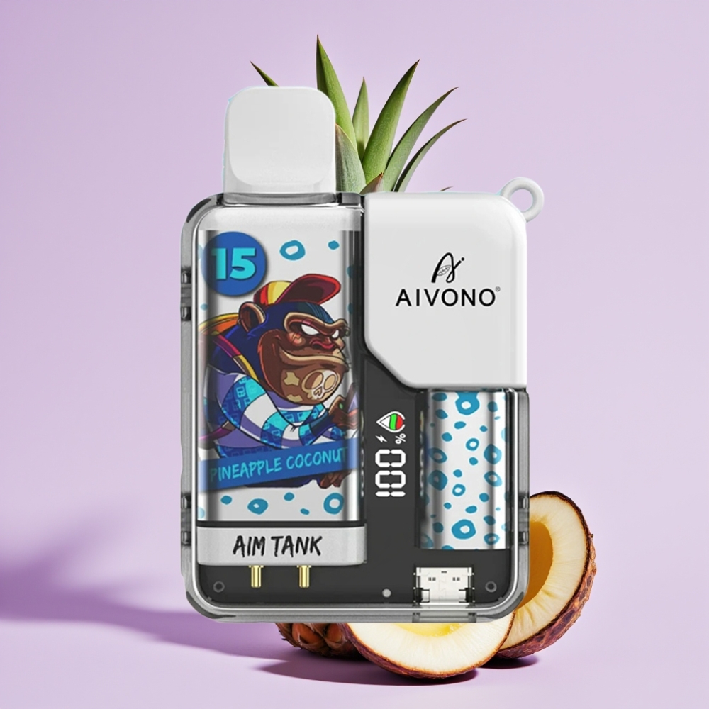 Aivono AIM-TANK 9500 Puffs Piña Coco 18ml 650mAh LCD 1.2ohm Mesh