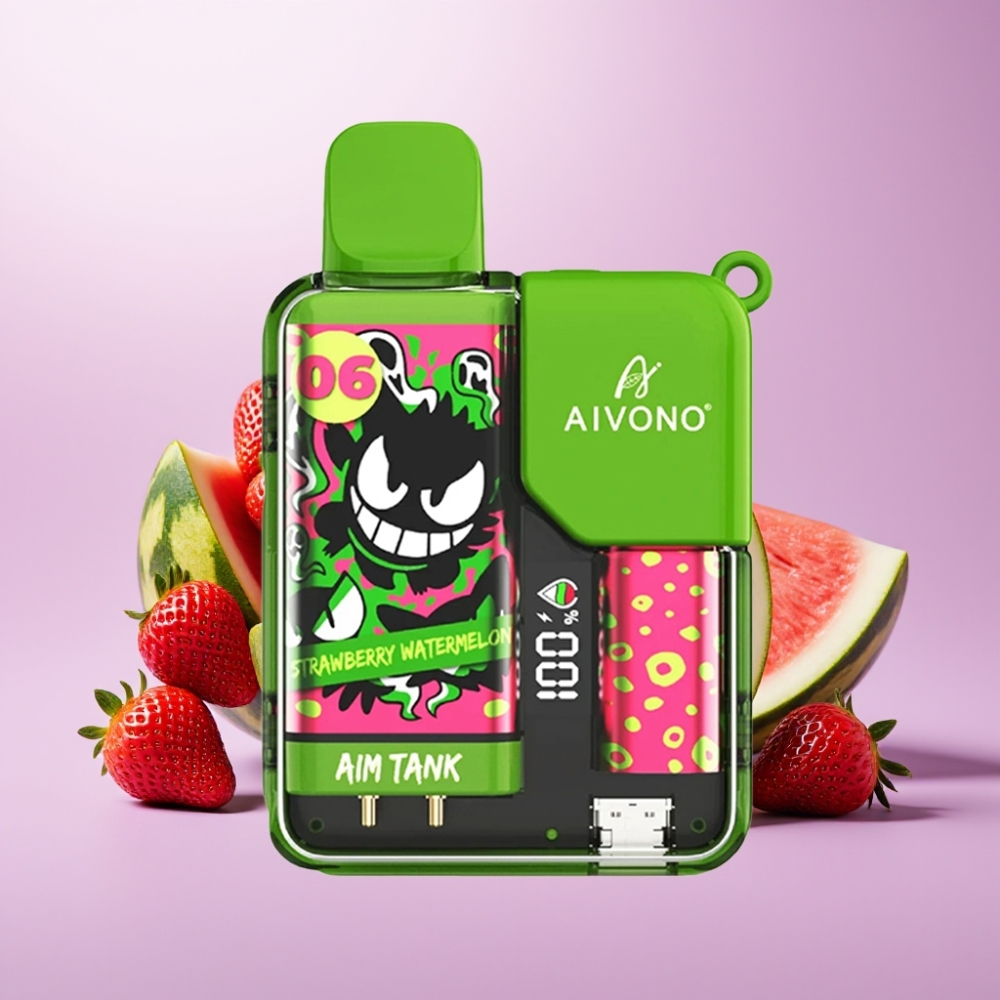 Aivono AIM-TANK 9500 Puffs Sabor Fresa Sandía con Pantalla LCD y Batería 650mAh