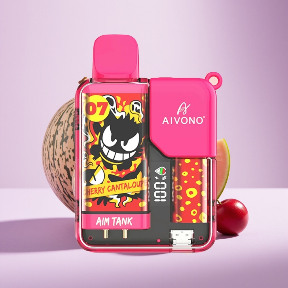 Aivono AIM-TANK 9500 Puffs Vape Desechable Cereza Melón con Pantalla LCD y 18ml