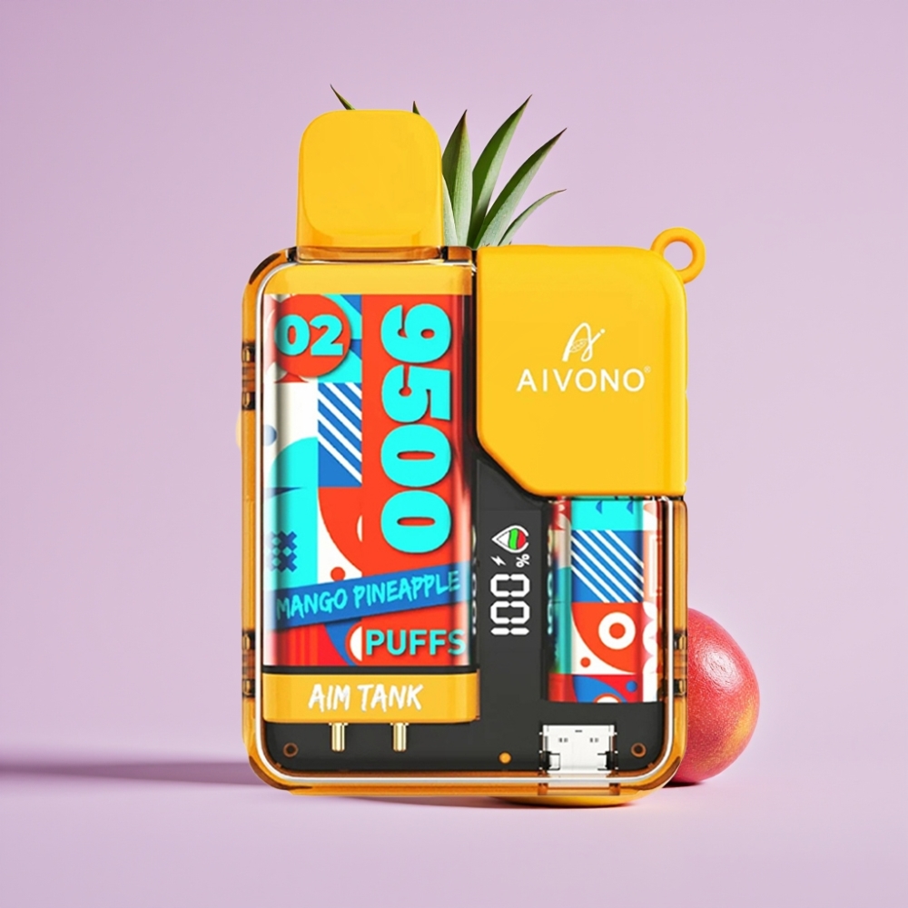 Aivono AIM-TANK 9500 Puffs Vape Desechable Mango Piña con Pantalla LCD y Batería 650mAh