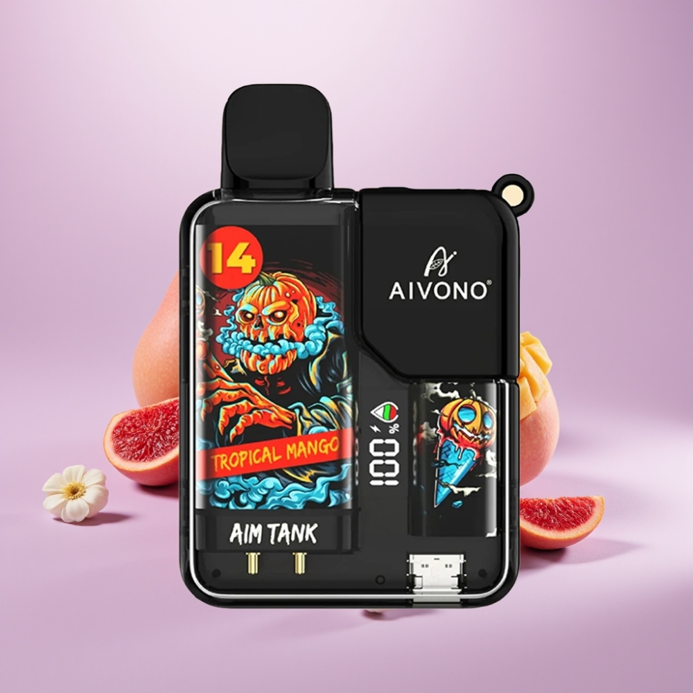 Aivono AIM-TANK 9500 Puffs Vape Desechable Mango Tropical con Pantalla LCD y 18ml
