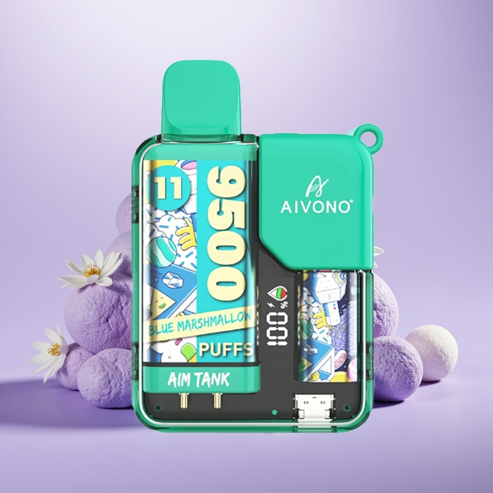 Aivono AIM-TANK 9500 Puffs Vape Disposable Malvavisco Azul 18ml 650mAh LCD 1.2ohm