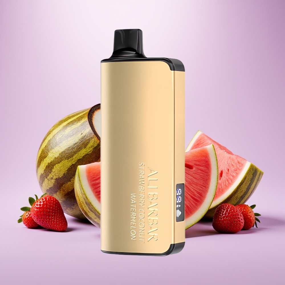 Alibarbar Ingot 9000 Puffs Vape Desechable Fresa Coco Sandía con Pantalla LED y 2350mAh