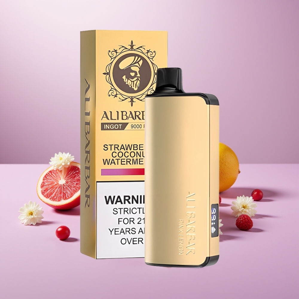 Alibarbar Ingot 9000 Puffs Vape Desechable Limón Rosa – 22ml, 2350mAh, LED