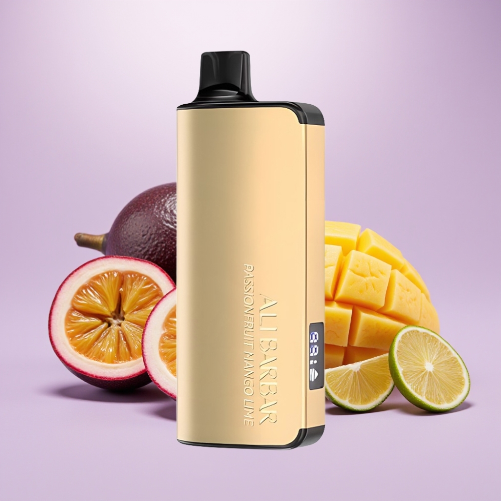 Alibarbar Ingot 9000 Puffs Vape Desechable Maracuyá Mango Lima con Pantalla LED, 22ml, 2350mAh