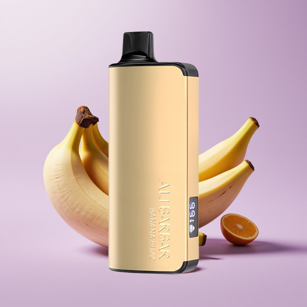 Alibarbar Ingot 9000 Puffs Vape Desechable Plátano Energizante – 22ml, 2350mAh, Pantalla LED