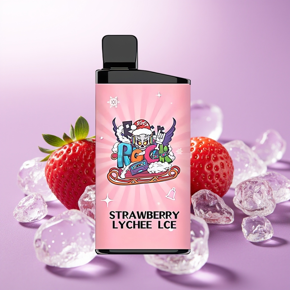 IGET Bar 3500 Puffs Vape Desechable Fresa Lichi Hielo - 1400 mAh, Malla 1.2 Ohm