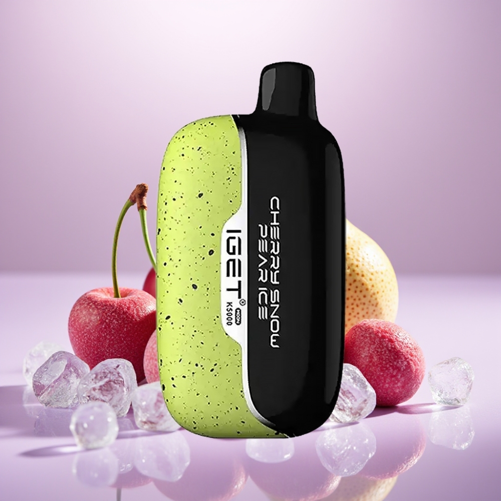 IGET Moon K5000 Puffs Vape Desechable Cereza Nieve Pera Hielo – 81.5 g, 5000 Puffs, PC, Bobina Mesh 1.35 Ohm, 49.5x25.3x99.4 mm