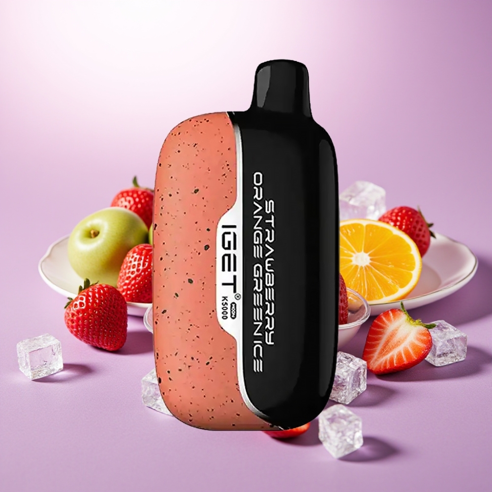 IGET Moon K5000 Puffs Vape Desechable Fresa Naranja Hielo Verde – 81.5 g, 5000 Puffs, PC, 1.35 Ohm, 49.5x25.3x99.4 mm