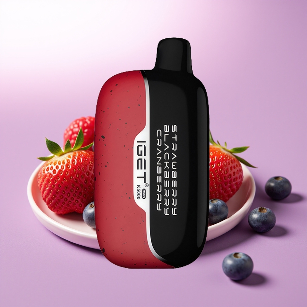 IGET Moon K5000 Puffs Vape Desechable Frutilla Mora Arándano – 81.5 g, 5000 Caladas, Bobina Mesh 1.35 Ohm, 49.5x25.3x99.4 mm, PC