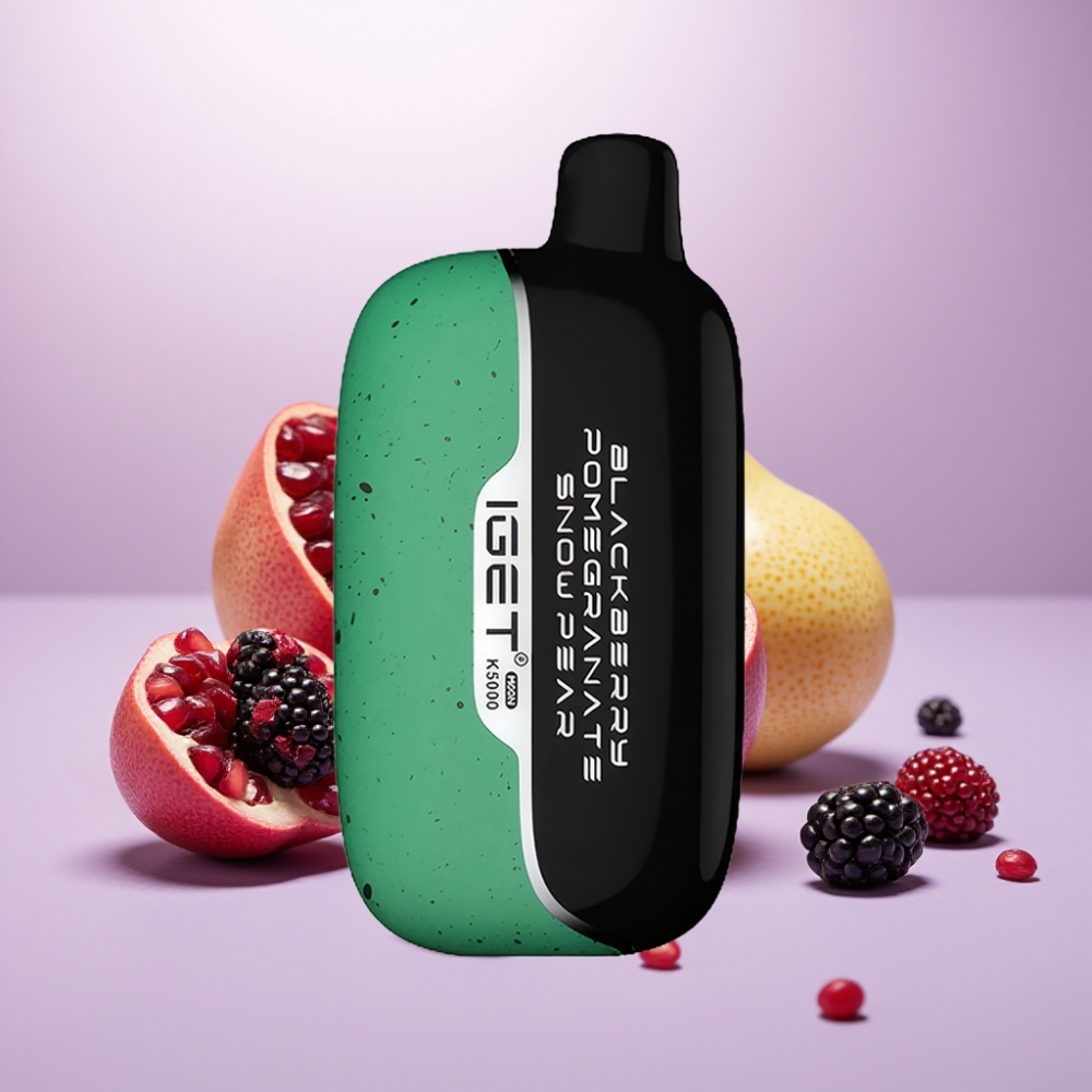 IGET Moon K5000 Puffs Vape Desechable Mora Granada Pera Nieve – 81.5 g, 5000 Caladas, Bobina Mesh 1.35 Ohm