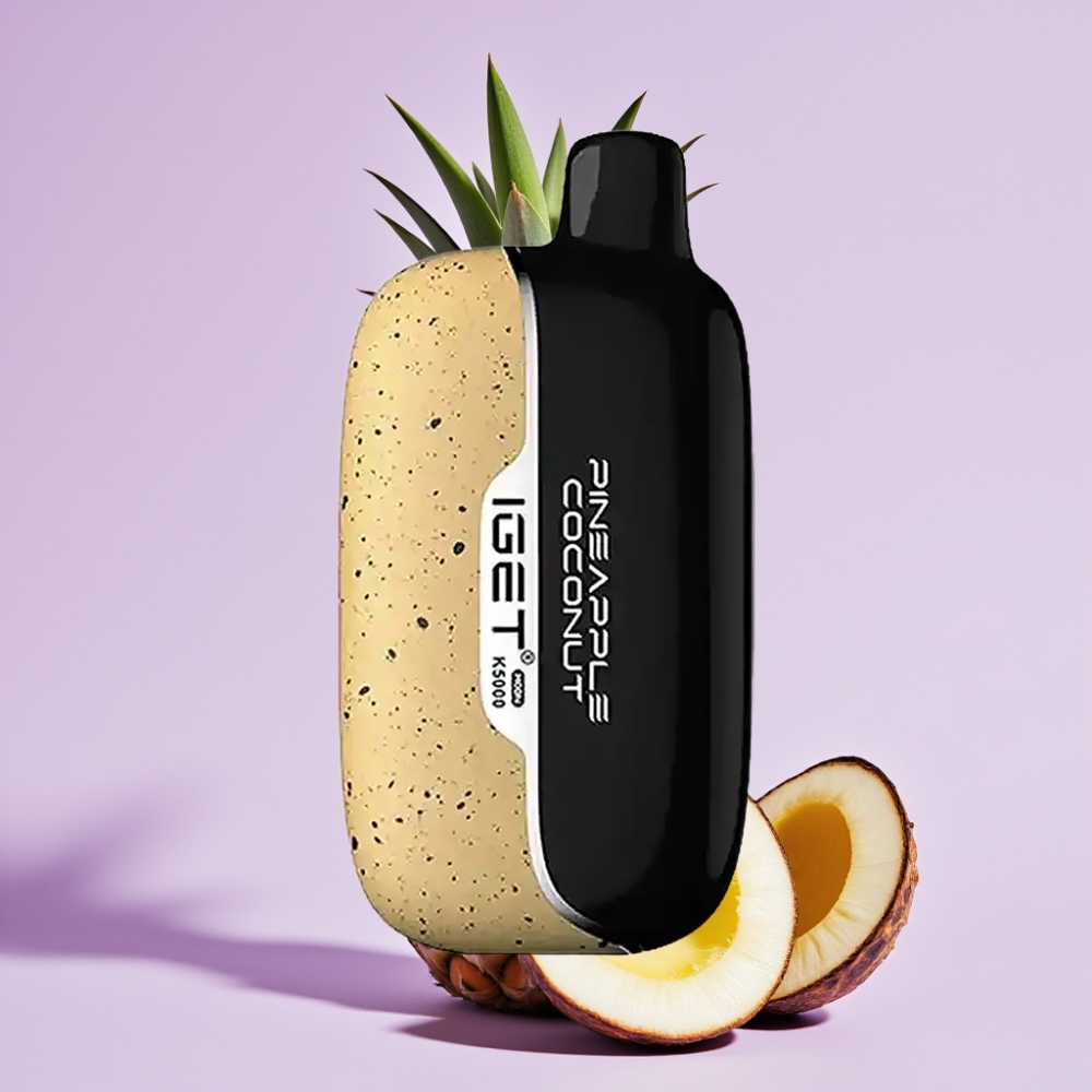 IGET Moon K5000 Puffs Vape Desechable Piña Coco – 81.5 g, 5000 Puffs, Bobina Mesh 1.35 Ohm